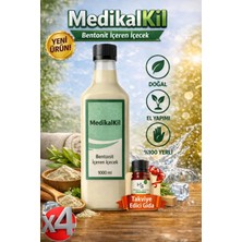 Medikalkil Bentonit Içilebilir Kil 1000 ml Doğal Detox ve Arındırıcı Gıda Takviyesi-X4 (4ADET)