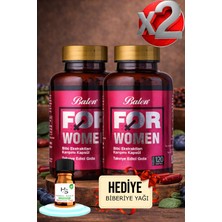 Balen 2 Adet For Women Bitki Ekstraktları Karışımı Kapsül 120 Adet + Hediye Biberiye Yağı