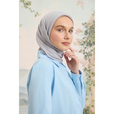 QEF Floş Viskon Düz Eşarp Açık Gri