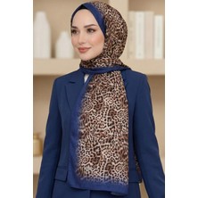 Hadiora Kadın Mavi Leopar Elegance Şal