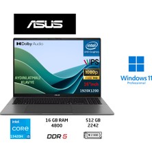 Asus vivobook S16 S3607VA Intel Core I5 13420H 16GB 512GB SSD W11 Pro 16" 144Hz Wuxga Duddı