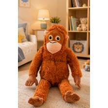 Blackbird Game Center Tigoes T-Plush Pelüş Maymun Kahverengi Sevimli Orangutan Oyuncak - 66 cm Yumuşak Pelüş Şempanze