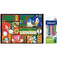 Keskin Color Sonic 25*35 15 Yp. Spiralli Resim Defteri - Pelikan Silverino Üçgen Kuru Boya Kalemi 2'li Set 3