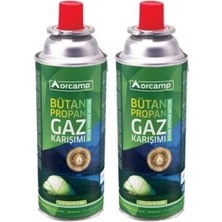 Orcamp 227GR Gaz Kartuşu Kamp Ocağı Yeşil Renkli 2 Adet Taşınabilir Butan Propan Karışımı