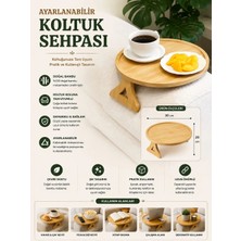 Myplas Modern Ahşap Koltuk Sehpası Tepsi Dekoratif