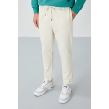 Bej Yüzeyi Dokulu Standart Fit Erkek Eşofman Alt - 82154