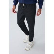 Koyu Gri Yüzeyi Dokulu Standart Fit Erkek Eşofman Alt - 82154