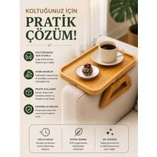 Myplas Modern Ahşap Koltuk Sehpası Tepsi Dekoratif