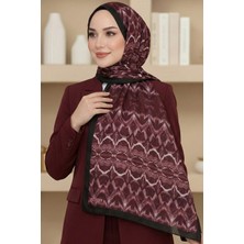 Hadiora Kadın Bordo Soyut Desenli Bambu Crush Şal