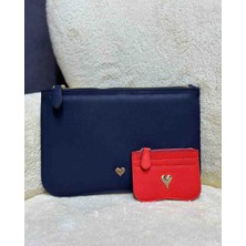 Nues Kadın Aa+ Kalite Clutch Çanta + Kartlık Set