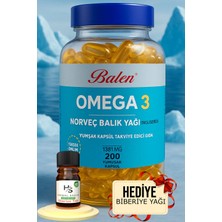 Balen Omega 3 Norveç Balık Yağı 1380 Mg 200 Yumuşak Kapsül Yüksek Kaliteli Takviye Edici Gıda