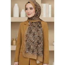 Hadiora Kadın Hardal Leopar Elegance Şal