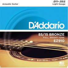D'addario EZ910 Bronze Light Set Akustik Gitar Teli (11-52)
