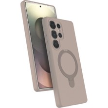 Bilfold Galaxy S23 Ultra Regal Magsafe Standlı Kapak - Çöl Titanyum