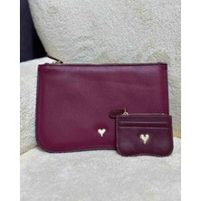 Nues Kadın Aa+ Kalite Clutch Çanta + Kartlık Set