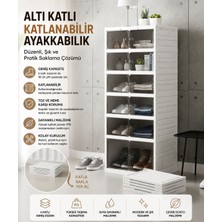 6katlı Katlanabilir Portatif Büyük Boy Kapasiteli Taşınabilir Organizer Ayakkabı Düzenleyici