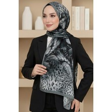 Hadiora Kadın Mint Leopar Desenli Bambu Crush Şal
