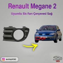 AutoPit 3D Renault Megane 2 Uyumlu Sağ Sis Farı Çerçevesi