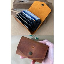 Alesta Leather Atelier (Isim Yazıyoruz) Akordeon Kartlık - Hakiki Deri El Yapımı