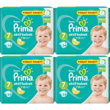 Prima 7 Numara 15+ kg Bantlı Bebek Bezi 136 Adet Fırsat Paketi Ekstra Yumuşak