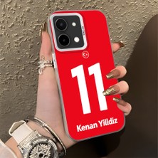 HONTINGA Vivo Y28 ile Uyumlu Kılıfı Silikon Kenar Sert Arka Düşüme Önleyici Basitlik Anti Düşme Kamera Korumali Dünya Kupası 11 Numara Kenan Yıldız Desen Telefon Kılıfı K1-1214