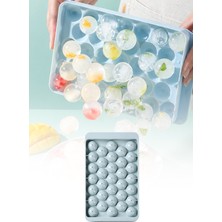 Omilife Küre Buz Kalıbı Kapaklı 33 Hazneli Yuvarlak Buz Kalıbı Kokteyl Sunum Buz Yapma Kalıbı