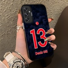 HONTINGA Samsung Galaxy M34 ile Uyumlu Kılıfı Silikon Kenar Sert Arka Düşüme Önleyici Basitlik Anti Düşme Kamera Korumali Dünya Kupası 13 Numara Deniz Gül Desen Telefon Kılıfı K1-1216