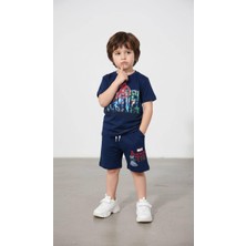 Miniko Kids Erkek Çocuk Karakter Modelli Pamuk Şortlu Takım