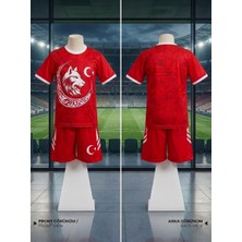 Rüya Vadisi Türkiye 2025-2026 Kurt ve Ay Yıldız Temalı Özel Tasarım Milli Takım Çocuk Forma Seti 2li Set (Kod-04)