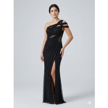 Centilmen For Costume Tek Omuz Abiye Elbise 10541