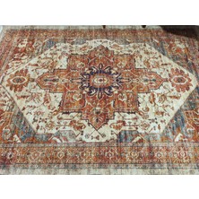 Pera Halı Pas Kırmızısı ve Krem Medalyonlu Vintage Halı - Outlet - 4306OU