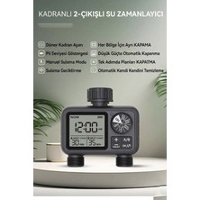 Konk Tools Çift Çıkışlı Dijital Bahçe Sulama Zamanlayıcısı - Akıllı Otomasyon ve Yağmur Geciktirme Modu