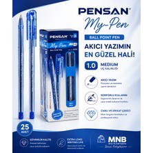 Pensan 2210 My-Pen Kırmızı Tükenmez Kalem Seti - 25'li Kutu - Ofis ve Kurumsal Kullanım Için Dayanıklı Nikel Gümüş Uç