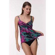 Ayyıldız 4671 Yeşil Pembe Desenli Tankini