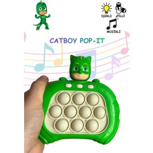 Düşler Oyuncak Dünyası Işıklı Sesli Müzikli Yeşil Catboy Karakterli Popit Pilli Eğitici Stres Giderici Konsol-Ketboy