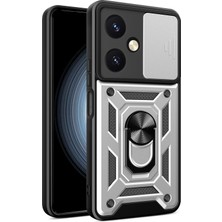 LTG Nova Y27 Kılıf Pars Lens Yüzüklü Silikon - Gümüş