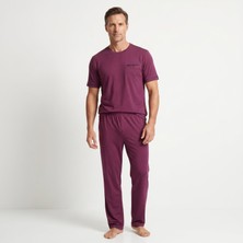 Lacaton Erkek Büyük Beden O Yaka Kısa Kol Pijama Takım