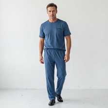 Lacaton Erkek Büyük Beden O Yaka Kısa Kol Pijama Takım