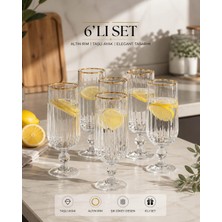 Kristal Işık Gold Detaylı 6'lı Kahve Yanı Bardağı