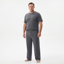Lacaton Erkek Büyük Beden O Yaka Kısa Kol Pijama Takım