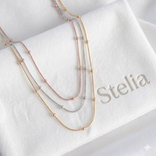 Stelia Kolye - Mix Renk 3'lü Topçuk Detay Kadın Kolye