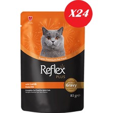 Reflex Plus Sos Içinde Parça Kuzu Etli Yetişkin Kedi Konservesi 85 Gr*24 Adet