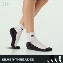 Rider Healthcare Cryo Silver + Havlu Taban Kısa Gümüş İplikli Çorap — Beyaz