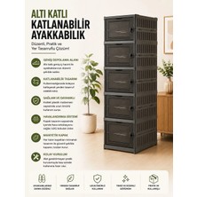 Myplas Çok Amaçlı 6 Katlı Katlanabilir Taşınabilir Premium Portatif Organizer Ayakkabılık