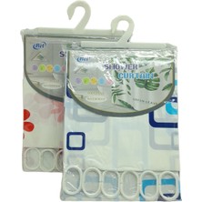 Vanch Çif Kanat Pvc Banyo Perdesi 2  Parça  x 90X180CM - 12 Halkalı (5264)