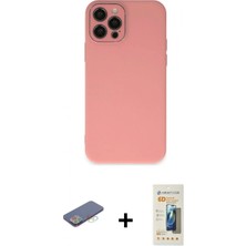 Pileli Store Pilelistore™ iPhone 12 Pro Max Kılıf Çekirdek Modern Serisi - Siyah 6d Mat Seramik Hayalet Nano Ekran Koruyucu + Renkli Kamera Lens Koruma Cam - Mı