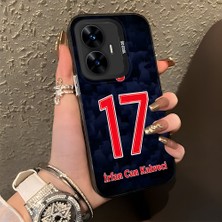 HONTINGA Realme C55 ile Uyumlu Kılıfı Silikon Kenar Sert Arka Düşüme Önleyici Basitlik Anti Düşme Kamera Korumali Dünya Kupası 17 Numara Irfan Can Kahveci Desen Telefon Kılıfı K1-1220