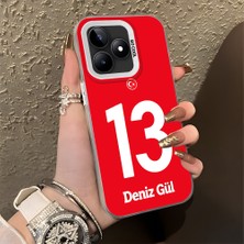 HONTINGA Realme Note 50 4g ile Uyumlu Kılıfı Silikon Kenar Sert Arka Düşüme Önleyici Basitlik Anti Düşme Kamera Korumali Dünya Kupası 13 Numara Deniz Gül Desen Telefon Kılıfı K1-1216