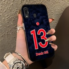 HONTINGA Samsung Galaxy A20 ile Uyumlu Kılıfı Silikon Kenar Sert Arka Düşüme Önleyici Basitlik Anti Düşme Kamera Korumali Dünya Kupası 13 Numara Deniz Gül Desen Telefon Kılıfı K1-1216