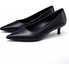 Patron Shoes Hakiki Deri 4 cm Topuklu Sivri Burun Kadın Stiletto